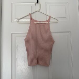 Divided Light Pink Ribbed Camisole